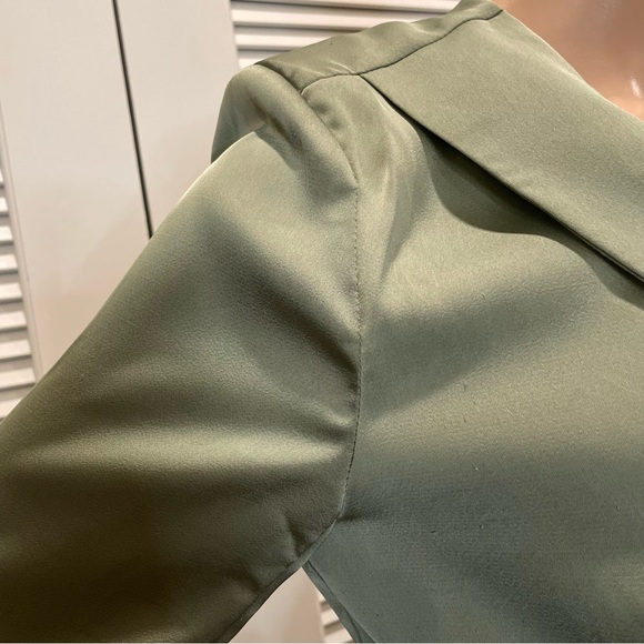 Aria Cove Satin Wrap Dress with split detail - Picture 8 of 8